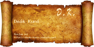 Deák Kunó névjegykártya